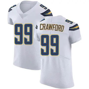 Nike Aaron Crawford Men's Elite Los Angeles Chargers White Vapor Untouchable Jersey
