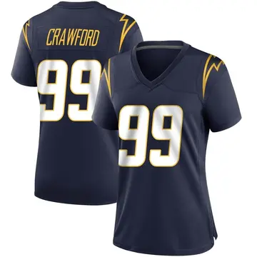 Nike Aaron Crawford Women's Game Los Angeles Chargers Navy Team Color Jersey