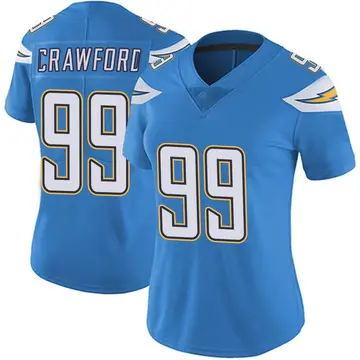 Nike Aaron Crawford Women's Limited Los Angeles Chargers Blue Powder Vapor Untouchable Alternate Jersey