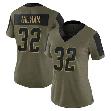 Nike Alohi Gilman Women's Limited Los Angeles Chargers Olive 2021 Salute To Service Jersey