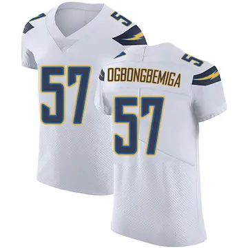 Nike Amen Ogbongbemiga Men's Elite Los Angeles Chargers White Vapor Untouchable Jersey