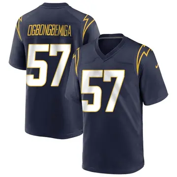 Nike Amen Ogbongbemiga Men's Game Los Angeles Chargers Navy Team Color Jersey