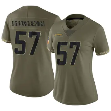 Nike Amen Ogbongbemiga Women's Limited Los Angeles Chargers Olive 2022 Salute To Service Jersey