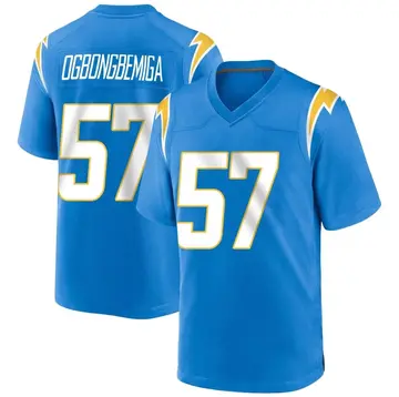 Nike Amen Ogbongbemiga Youth Game Los Angeles Chargers Blue Powder Alternate Jersey
