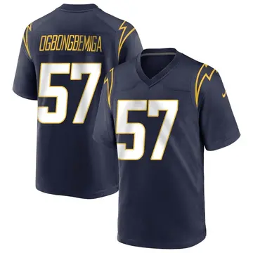 Nike Amen Ogbongbemiga Youth Game Los Angeles Chargers Navy Team Color Jersey
