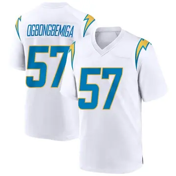 Nike Amen Ogbongbemiga Youth Game Los Angeles Chargers White Jersey