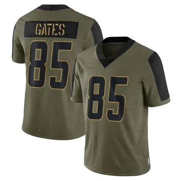 Nike Antonio Gates Youth Limited Los Angeles Chargers Olive 2021 Salute To Service Jersey