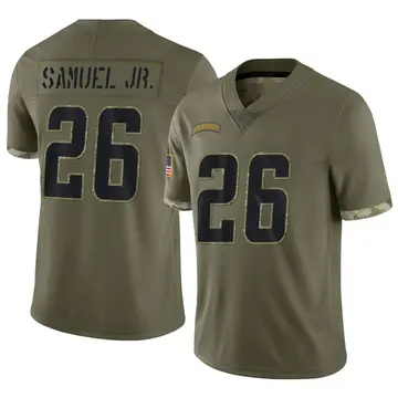 Nike Asante Samuel Jr. Men's Limited Los Angeles Chargers Olive 2022 Salute To Service Jersey