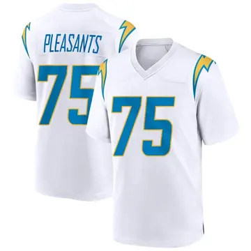 Nike Austen Pleasants Men's Game Los Angeles Chargers White Jersey