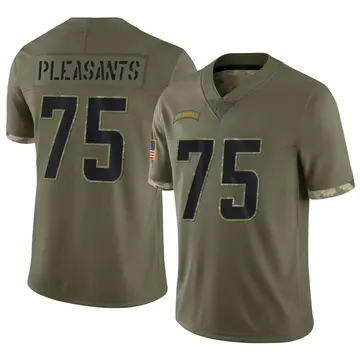 Nike Austen Pleasants Men's Limited Los Angeles Chargers Olive 2022 Salute To Service Jersey