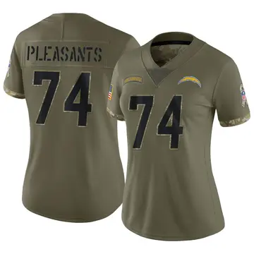 Nike Austen Pleasants Women's Limited Los Angeles Chargers Olive 2022 Salute To Service Jersey