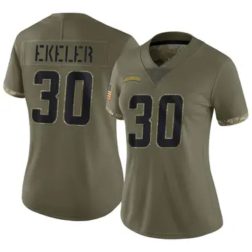 Nike Austin Ekeler Women's Limited Los Angeles Chargers Olive 2022 Salute To Service Jersey