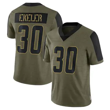 Nike Austin Ekeler Youth Limited Los Angeles Chargers Olive 2021 Salute To Service Jersey