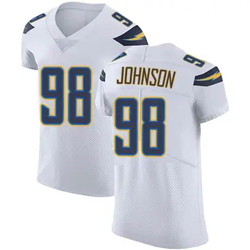 Nike Austin Johnson Men's Elite Los Angeles Chargers White Vapor Untouchable Jersey