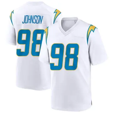 Nike Austin Johnson Men's Game Los Angeles Chargers White Jersey