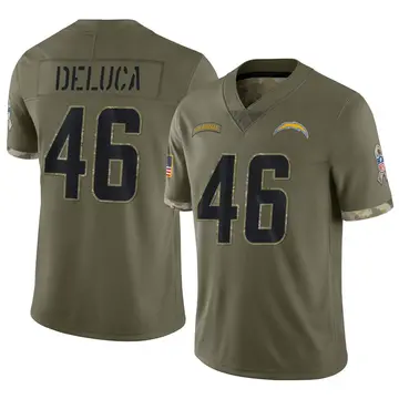 Nike Ben DeLuca Men's Limited Los Angeles Chargers Olive 2022 Salute To Service Jersey