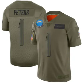 Nike Brandon Peters Men's Limited Los Angeles Chargers Camo 2019 Salute to Service Jersey