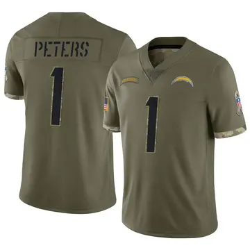Nike Brandon Peters Men's Limited Los Angeles Chargers Olive 2022 Salute To Service Jersey