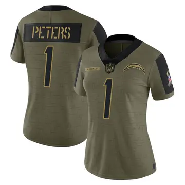 Nike Brandon Peters Women's Limited Los Angeles Chargers Olive 2021 Salute To Service Jersey