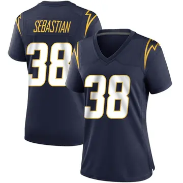Nike Brandon Sebastian Women's Game Los Angeles Chargers Navy Team Color Jersey