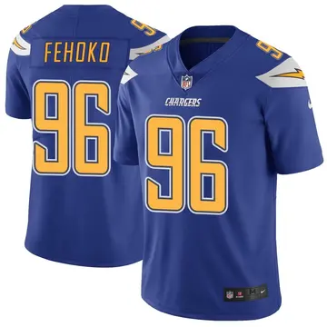Nike Breiden Fehoko Men's Limited Los Angeles Chargers Royal Color Rush Vapor Untouchable Jersey