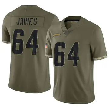 Nike Brenden Jaimes Men's Limited Los Angeles Chargers Olive 2022 Salute To Service Jersey