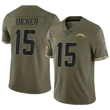 Nike Cameron Dicker Men's Limited Los Angeles Chargers Olive 2022 Salute To Service Jersey