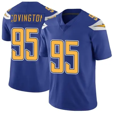 Nike Christian Covington Youth Limited Los Angeles Chargers Royal Color Rush Vapor Untouchable Jersey