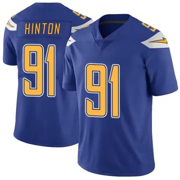 Nike Christopher Hinton Men's Limited Los Angeles Chargers Royal Color Rush Vapor Untouchable Jersey