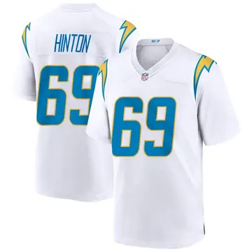 Nike Christopher Hinton Youth Game Los Angeles Chargers White Jersey