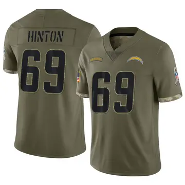 Nike Christopher Hinton Youth Limited Los Angeles Chargers Olive 2022 Salute To Service Jersey