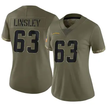 Nike Corey Linsley Women's Limited Los Angeles Chargers Olive 2022 Salute To Service Jersey