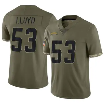Nike Damon Lloyd Men's Limited Los Angeles Chargers Olive 2022 Salute To Service Jersey