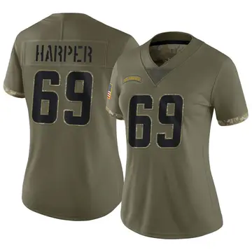 Nike Darius Harper Women's Limited Los Angeles Chargers Olive 2022 Salute To Service Jersey