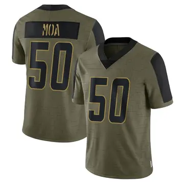 Nike David Moa Men's Limited Los Angeles Chargers Olive 2021 Salute To Service Jersey