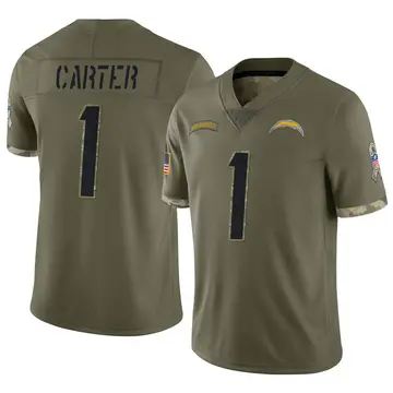 Nike DeAndre Carter Men's Limited Los Angeles Chargers Olive 2022 Salute To Service Jersey