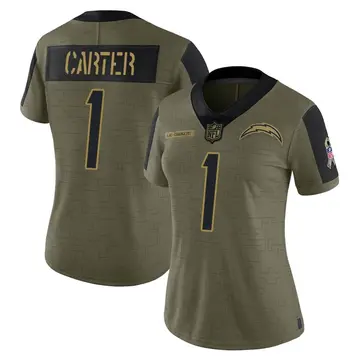 Nike DeAndre Carter Women's Limited Los Angeles Chargers Olive 2021 Salute To Service Jersey