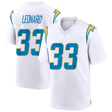 Nike Deane Leonard Men's Game Los Angeles Chargers White Jersey