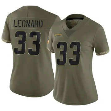 Nike Deane Leonard Women's Limited Los Angeles Chargers Olive 2022 Salute To Service Jersey