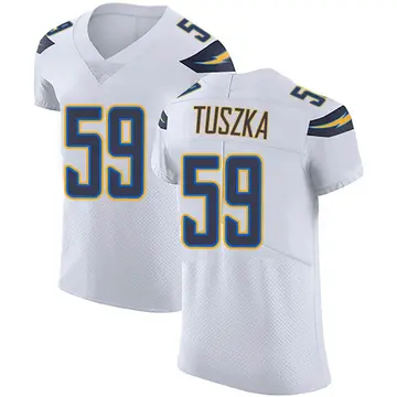 Nike Derrek Tuszka Men's Elite Los Angeles Chargers White Vapor Untouchable Jersey