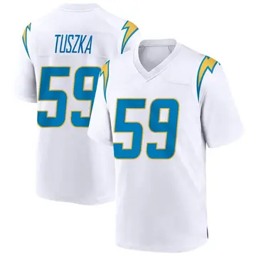 Nike Derrek Tuszka Men's Game Los Angeles Chargers White Jersey