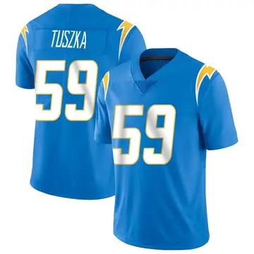 Nike Derrek Tuszka Men's Limited Los Angeles Chargers Blue Powder Vapor Untouchable Alternate Jersey