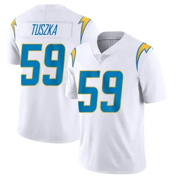 Nike Derrek Tuszka Men's Limited Los Angeles Chargers White Vapor Untouchable Jersey