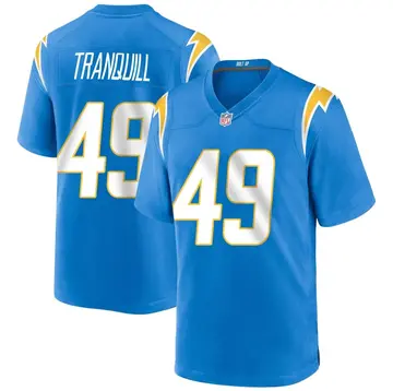 Nike Drue Tranquill Men's Game Los Angeles Chargers Blue Powder Alternate Jersey