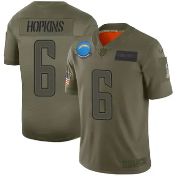 Nike Dustin Hopkins Men's Limited Los Angeles Chargers Camo 2019 Salute to Service Jersey