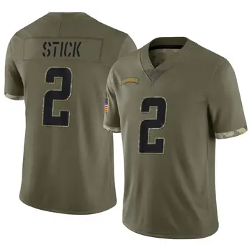Nike Easton Stick Men's Limited Los Angeles Chargers Olive 2022 Salute To Service Jersey