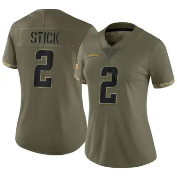 Nike Easton Stick Women's Limited Los Angeles Chargers Olive 2022 Salute To Service Jersey