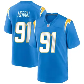 Nike Forrest Merrill Men's Game Los Angeles Chargers Blue Powder Alternate Jersey