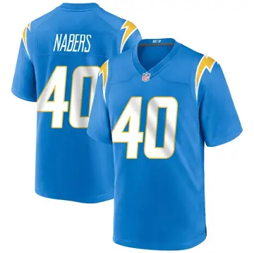 Nike Gabe Nabers Men's Game Los Angeles Chargers Blue Powder Alternate Jersey