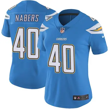 Nike Gabe Nabers Women's Limited Los Angeles Chargers Blue Powder Vapor Untouchable Alternate Jersey